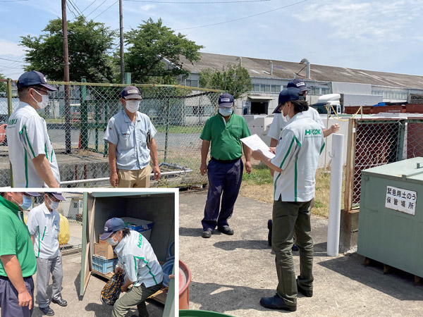 緊急事態想定訓練のようす(勝田工場)